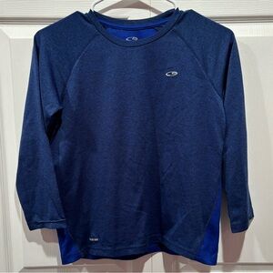 CHAMPION Boy's Athletic Duo Dry Long Sleeve Shirt Top - blue/navy, size M (8-10)